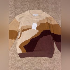 Abstract Print Knit Pull over Sweater